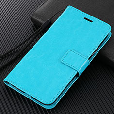 Custodia Portafoglio In Pelle Cover con Supporto T03 per Huawei P40 Lite 5G Cielo Blu