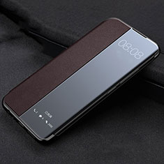 Custodia Portafoglio In Pelle Cover con Supporto T03 per Huawei P40 Pro Marrone
