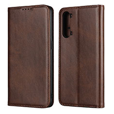 Custodia Portafoglio In Pelle Cover con Supporto T03 per Oppo Find X2 Lite Marrone