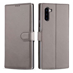 Custodia Portafoglio In Pelle Cover con Supporto T03 per Samsung Galaxy Note 10 5G Grigio