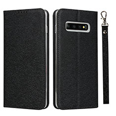 Custodia Portafoglio In Pelle Cover con Supporto T03 per Samsung Galaxy S10 Nero