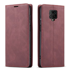 Custodia Portafoglio In Pelle Cover con Supporto T03 per Xiaomi Poco M2 Pro Rosso Rosa