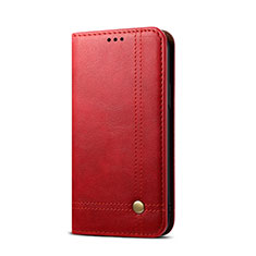 Custodia Portafoglio In Pelle Cover con Supporto T03 per Xiaomi Redmi 9A Rosso