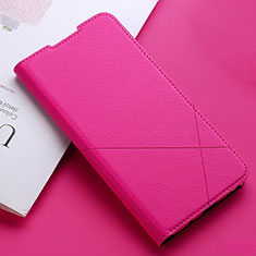 Custodia Portafoglio In Pelle Cover con Supporto T03 per Xiaomi Redmi Note 8 (2021) Rosa Caldo