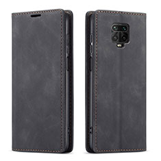 Custodia Portafoglio In Pelle Cover con Supporto T03 per Xiaomi Redmi Note 9S Nero