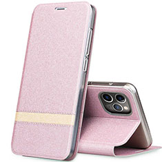 Custodia Portafoglio In Pelle Cover con Supporto T04 per Apple iPhone 11 Pro Oro Rosa