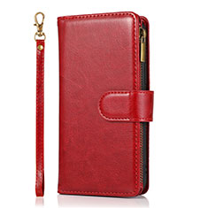 Custodia Portafoglio In Pelle Cover con Supporto T04 per Apple iPhone 12 Mini Rosso