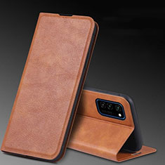 Custodia Portafoglio In Pelle Cover con Supporto T04 per Huawei Honor V30 Pro 5G Arancione