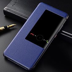 Custodia Portafoglio In Pelle Cover con Supporto T04 per Huawei Mate 20 Blu
