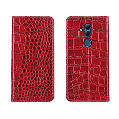 Custodia Portafoglio In Pelle Cover con Supporto T04 per Huawei Mate 20 Lite Rosso