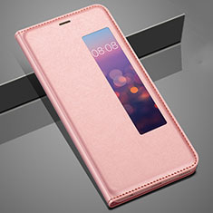 Custodia Portafoglio In Pelle Cover con Supporto T04 per Huawei P20 Oro Rosa