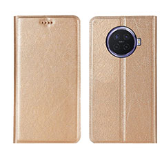 Custodia Portafoglio In Pelle Cover con Supporto T04 per Oppo Ace2 Oro