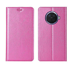 Custodia Portafoglio In Pelle Cover con Supporto T04 per Oppo Ace2 Rosa