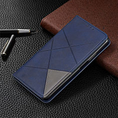 Custodia Portafoglio In Pelle Cover con Supporto T04 per Oppo Find X2 Lite Blu