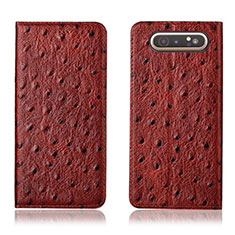Custodia Portafoglio In Pelle Cover con Supporto T04 per Samsung Galaxy A90 4G Rosso