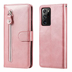 Custodia Portafoglio In Pelle Cover con Supporto T04 per Samsung Galaxy Note 20 Ultra 5G Oro Rosa