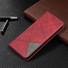Custodia Portafoglio In Pelle Cover con Supporto T04 per Xiaomi Mi 10i 5G Rosso