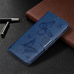 Custodia Portafoglio In Pelle Cover con Supporto T04 per Xiaomi Redmi Note 9 Blu