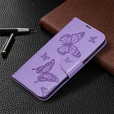 Custodia Portafoglio In Pelle Cover con Supporto T04 per Xiaomi Redmi Note 9 Viola