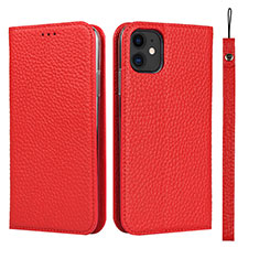 Custodia Portafoglio In Pelle Cover con Supporto T05 per Apple iPhone 11 Rosso