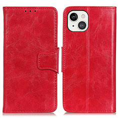 Custodia Portafoglio In Pelle Cover con Supporto T05 per Apple iPhone 13 Mini Rosso