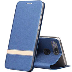 Custodia Portafoglio In Pelle Cover con Supporto T05 per Huawei Honor V20 Blu