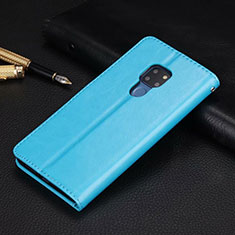 Custodia Portafoglio In Pelle Cover con Supporto T05 per Huawei Mate 20 X 5G Cielo Blu