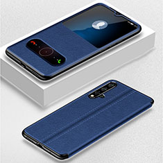 Custodia Portafoglio In Pelle Cover con Supporto T05 per Huawei Nova 5 Pro Blu