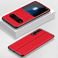 Custodia Portafoglio In Pelle Cover con Supporto T05 per Huawei Nova 5 Pro Rosso