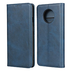 Custodia Portafoglio In Pelle Cover con Supporto T05 per OnePlus 7T Blu