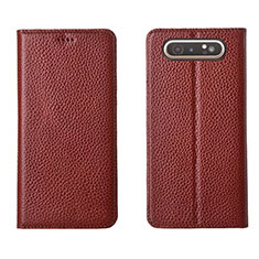Custodia Portafoglio In Pelle Cover con Supporto T05 per Samsung Galaxy A80 Rosso Rosa