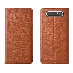 Custodia Portafoglio In Pelle Cover con Supporto T05 per Samsung Galaxy A90 4G Arancione