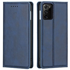 Custodia Portafoglio In Pelle Cover con Supporto T05 per Samsung Galaxy Note 20 Ultra 5G Blu