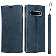 Custodia Portafoglio In Pelle Cover con Supporto T05 per Samsung Galaxy S10 5G Blu