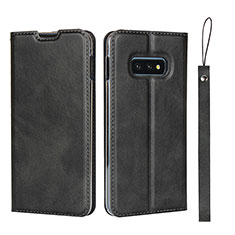 Custodia Portafoglio In Pelle Cover con Supporto T05 per Samsung Galaxy S10e Nero
