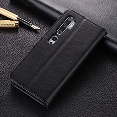 Custodia Portafoglio In Pelle Cover con Supporto T05 per Xiaomi Mi Note 10 Nero