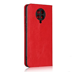 Custodia Portafoglio In Pelle Cover con Supporto T05 per Xiaomi Poco F2 Pro Rosso