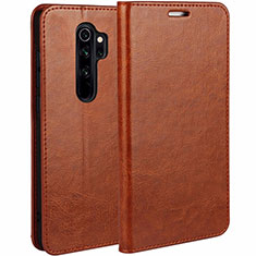 Custodia Portafoglio In Pelle Cover con Supporto T05 per Xiaomi Redmi Note 8 Pro Arancione