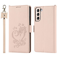 Custodia Portafoglio In Pelle Cover con Supporto T05D per Samsung Galaxy S21 5G Rosa
