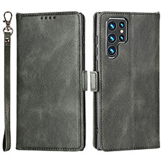 Custodia Portafoglio In Pelle Cover con Supporto T05D per Samsung Galaxy S21 Ultra 5G Verde