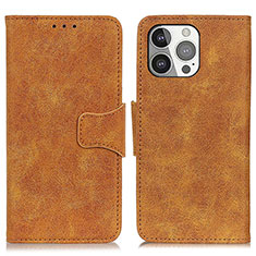 Custodia Portafoglio In Pelle Cover con Supporto T06 per Apple iPhone 13 Pro Max Arancione