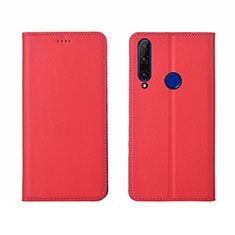 Custodia Portafoglio In Pelle Cover con Supporto T06 per Huawei Honor 20 Lite Rosso