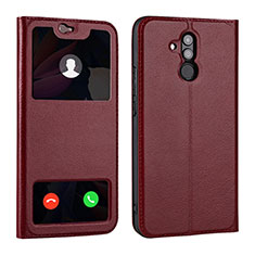 Custodia Portafoglio In Pelle Cover con Supporto T06 per Huawei Mate 20 Lite Rosso