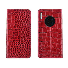 Custodia Portafoglio In Pelle Cover con Supporto T06 per Huawei Mate 30 Pro Rosso