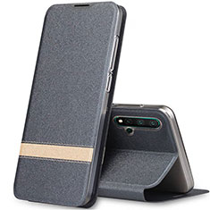 Custodia Portafoglio In Pelle Cover con Supporto T06 per Huawei Nova 5 Pro Grigio