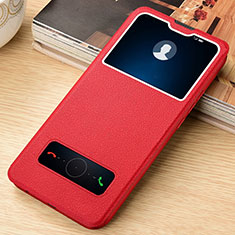 Custodia Portafoglio In Pelle Cover con Supporto T06 per Huawei Nova 6 Rosso