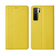 Custodia Portafoglio In Pelle Cover con Supporto T06 per Huawei Nova 7 SE 5G Giallo