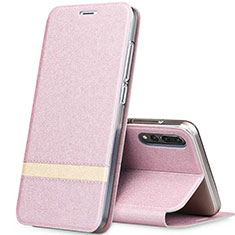 Custodia Portafoglio In Pelle Cover con Supporto T06 per Huawei P20 Pro Oro Rosa