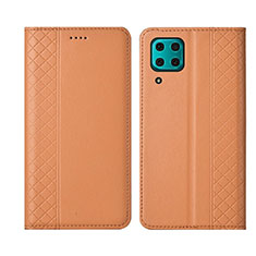Custodia Portafoglio In Pelle Cover con Supporto T06 per Huawei P40 Lite Arancione
