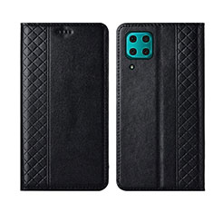 Custodia Portafoglio In Pelle Cover con Supporto T06 per Huawei P40 Lite Nero